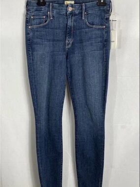 Mother Women's The Looker Ankle Fray Jeans Girl Crush Blue Skinny NWT Size 27